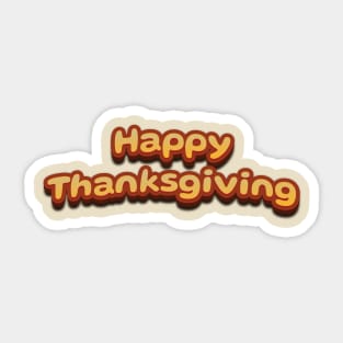 Happy Thanksgiving Cute 3D Text Sticker